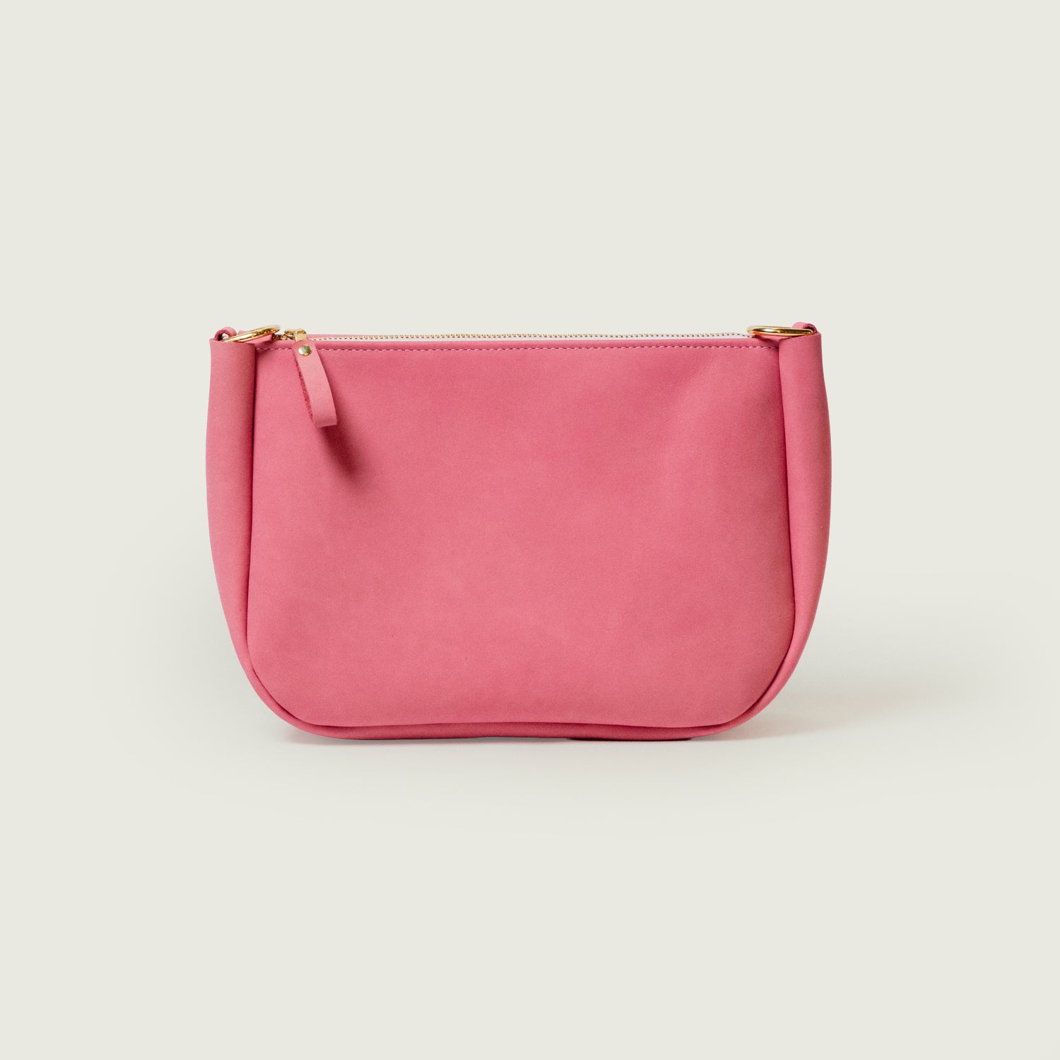 Pink Suede Medium Crossbody Bag