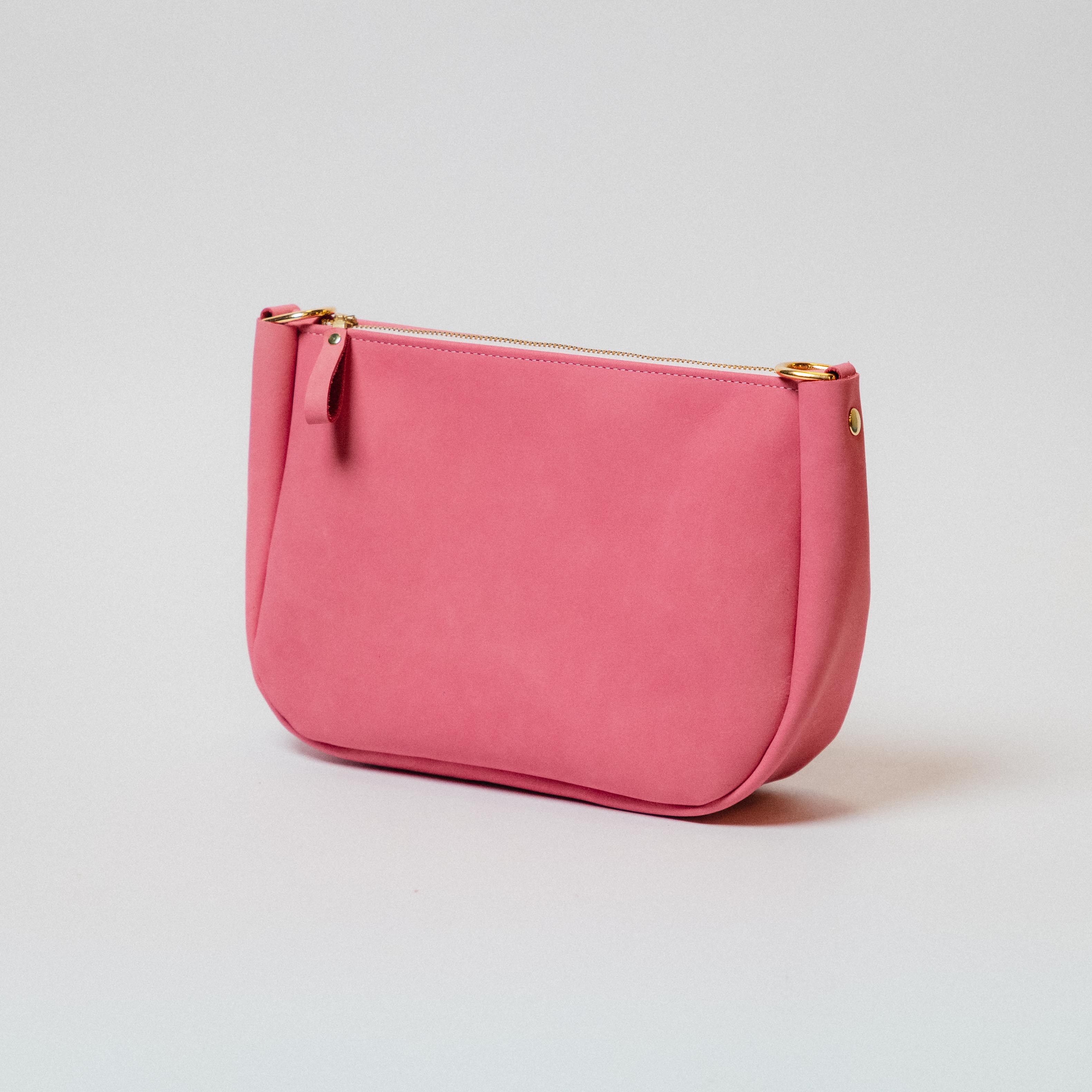 Pink Suede Medium Crossbody Bag