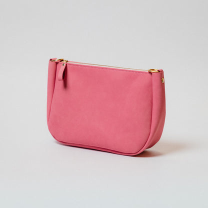 Pink Suede Medium Crossbody Bag