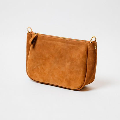 Tan Nubuck Medium Crossbody Bag