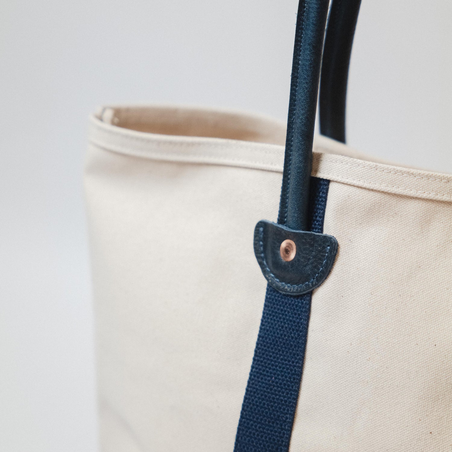 Natural Canvas &amp; Leather Panel Tote