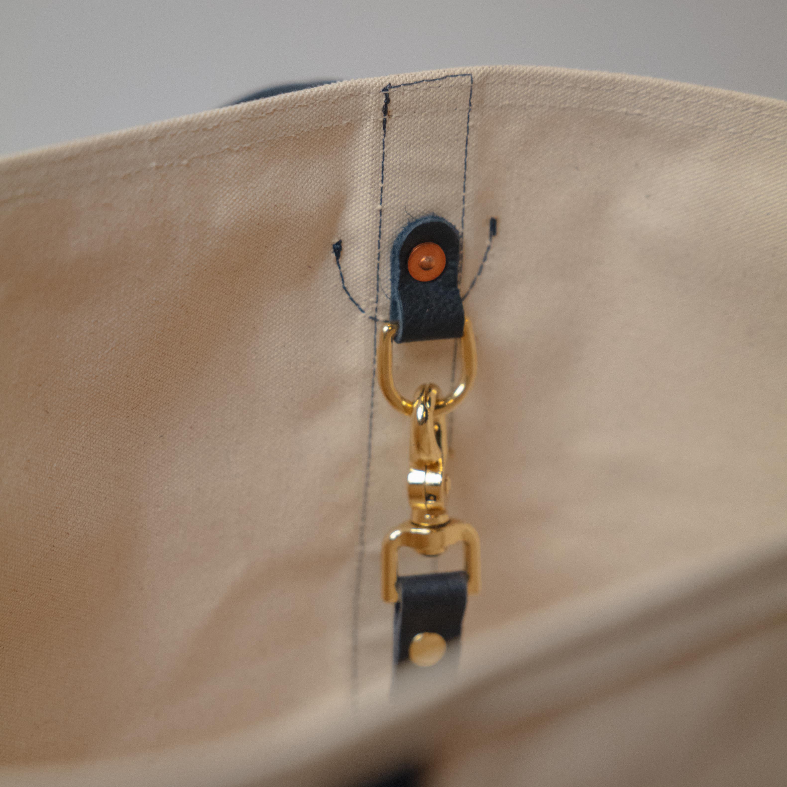 Natural Canvas &amp; Leather Panel Tote