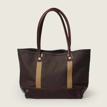 Brown Canvas &amp; Leather Panel Tote