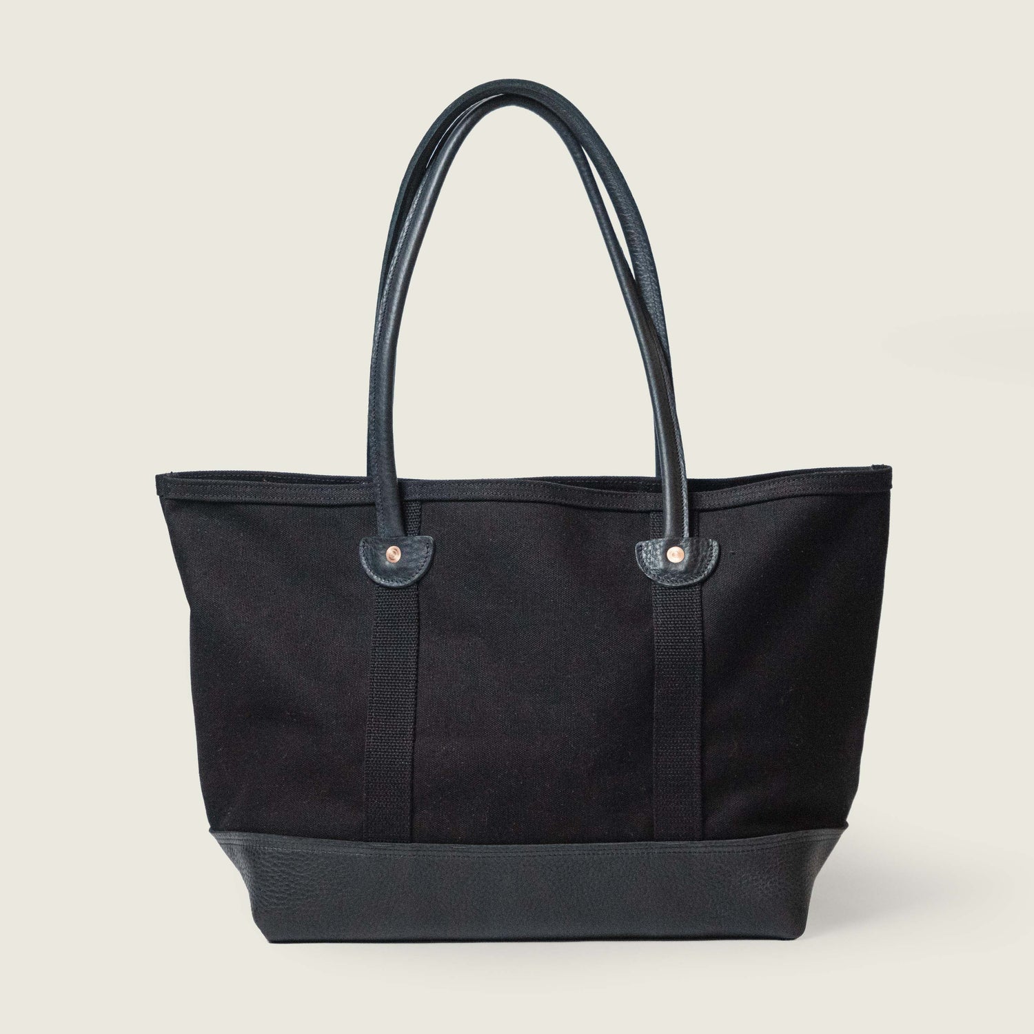 Black Canvas &amp; Leather Panel Tote
