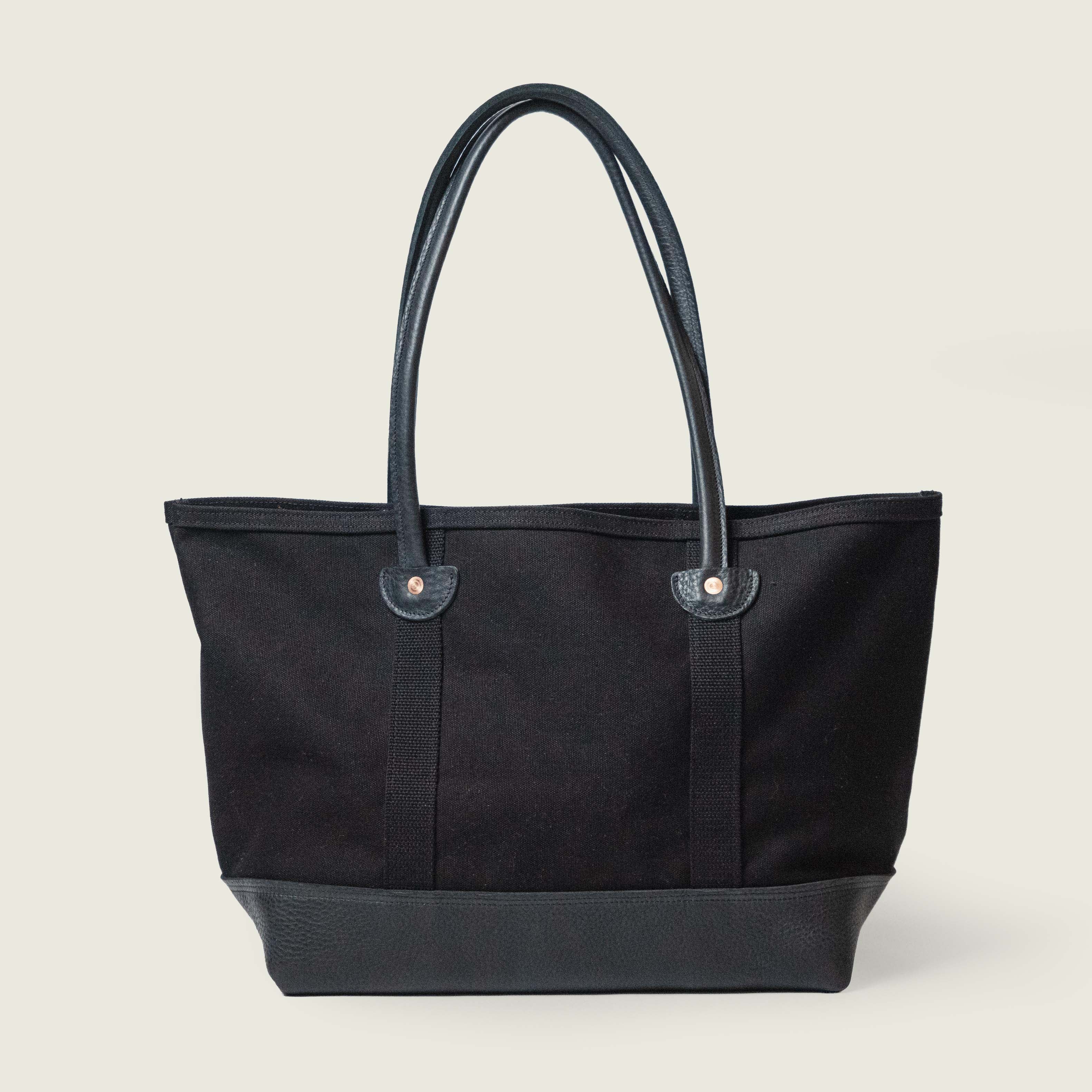 Black Canvas &amp; Leather Panel Tote