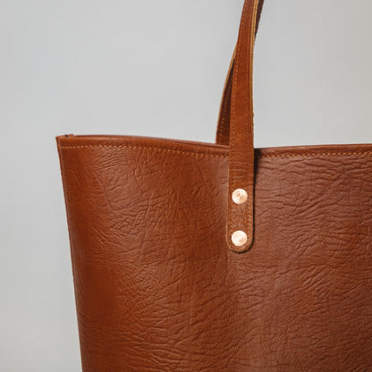 Tan Bison &amp; Olive Crunch East West Panel Tote