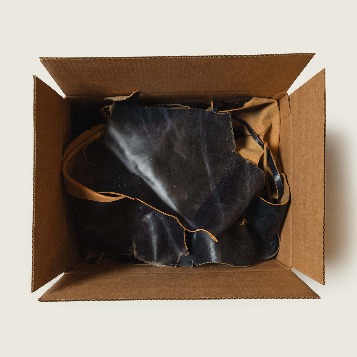 20lbs of Scrap Navy Leather