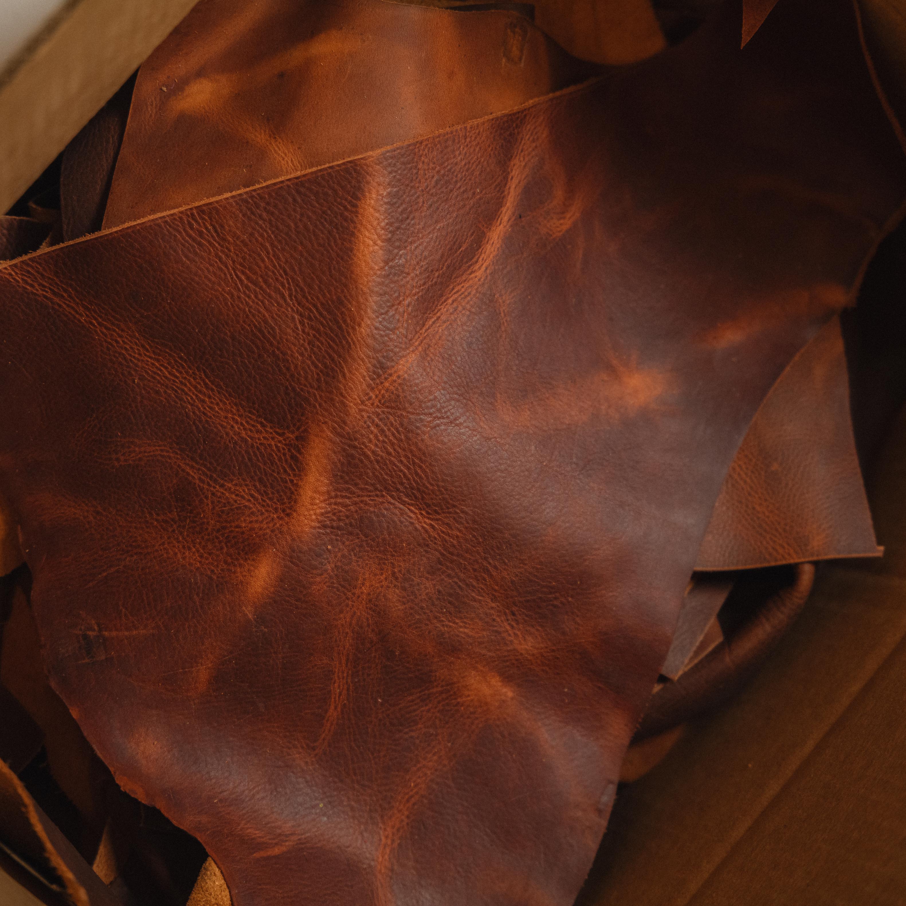20lbs of Scrap Tan Kodiak Leather