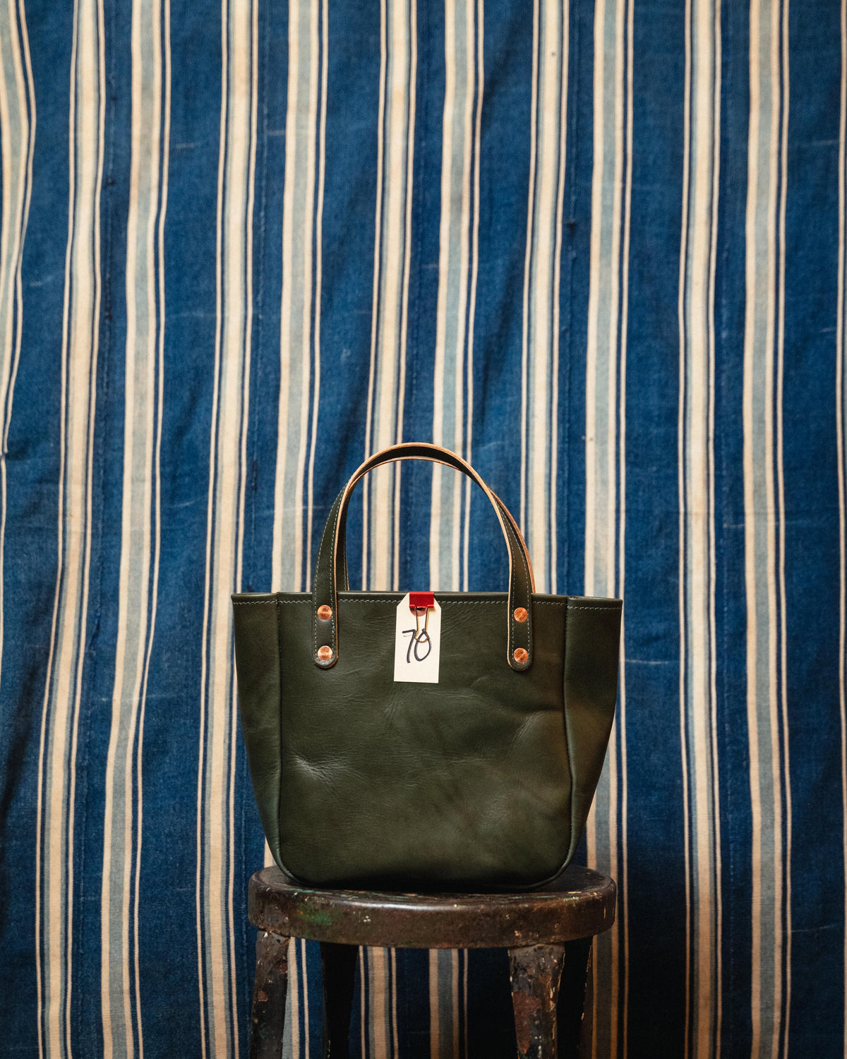 70. Green Veg Tan Mini Carryall