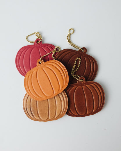 Leather Pumpkin Tag- personalized luggage tags - custom luggage tags - KMM &amp; Co.