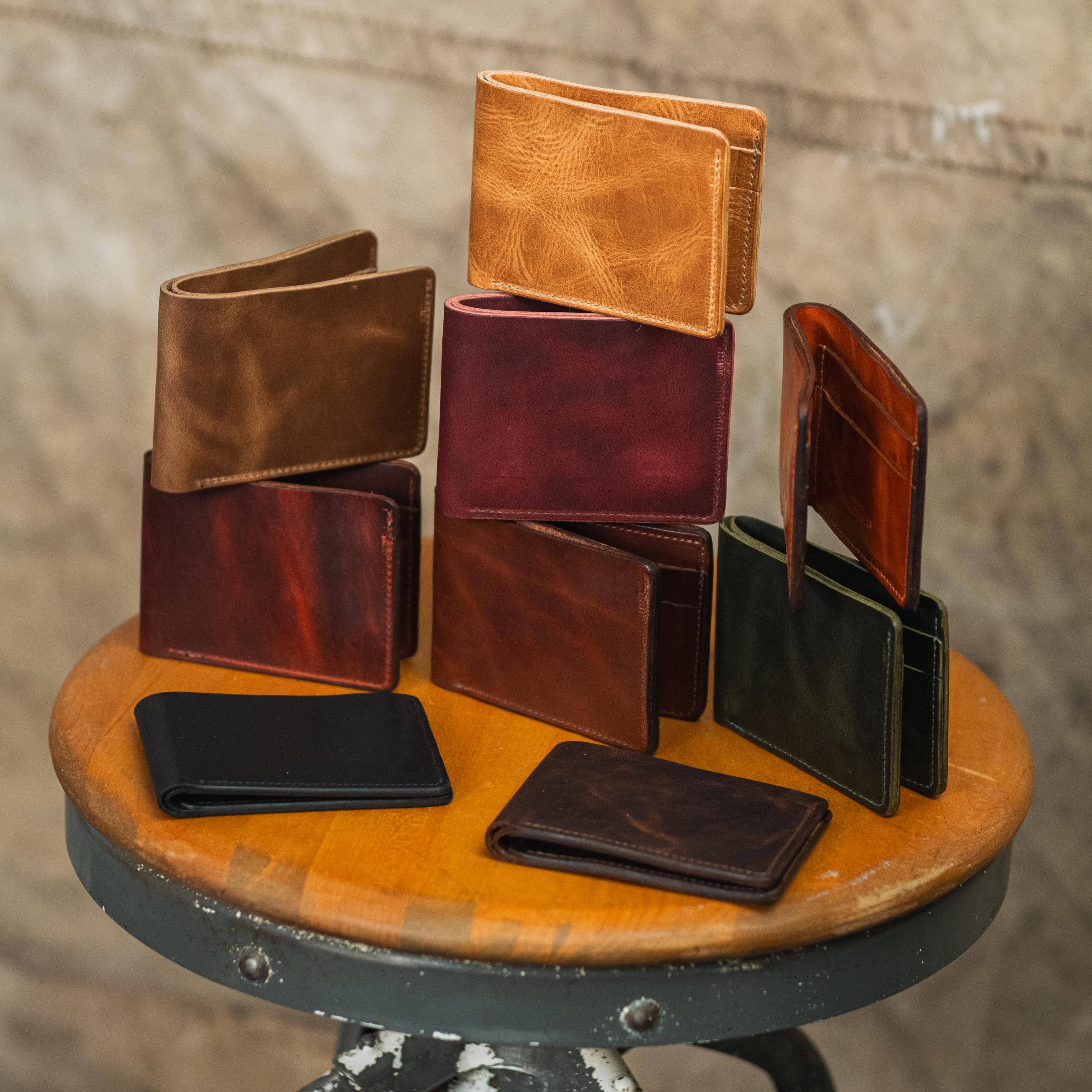 Medium Brown Billfold- leather billfold wallet - mens leather bifold wallet - KMM &amp; Co.