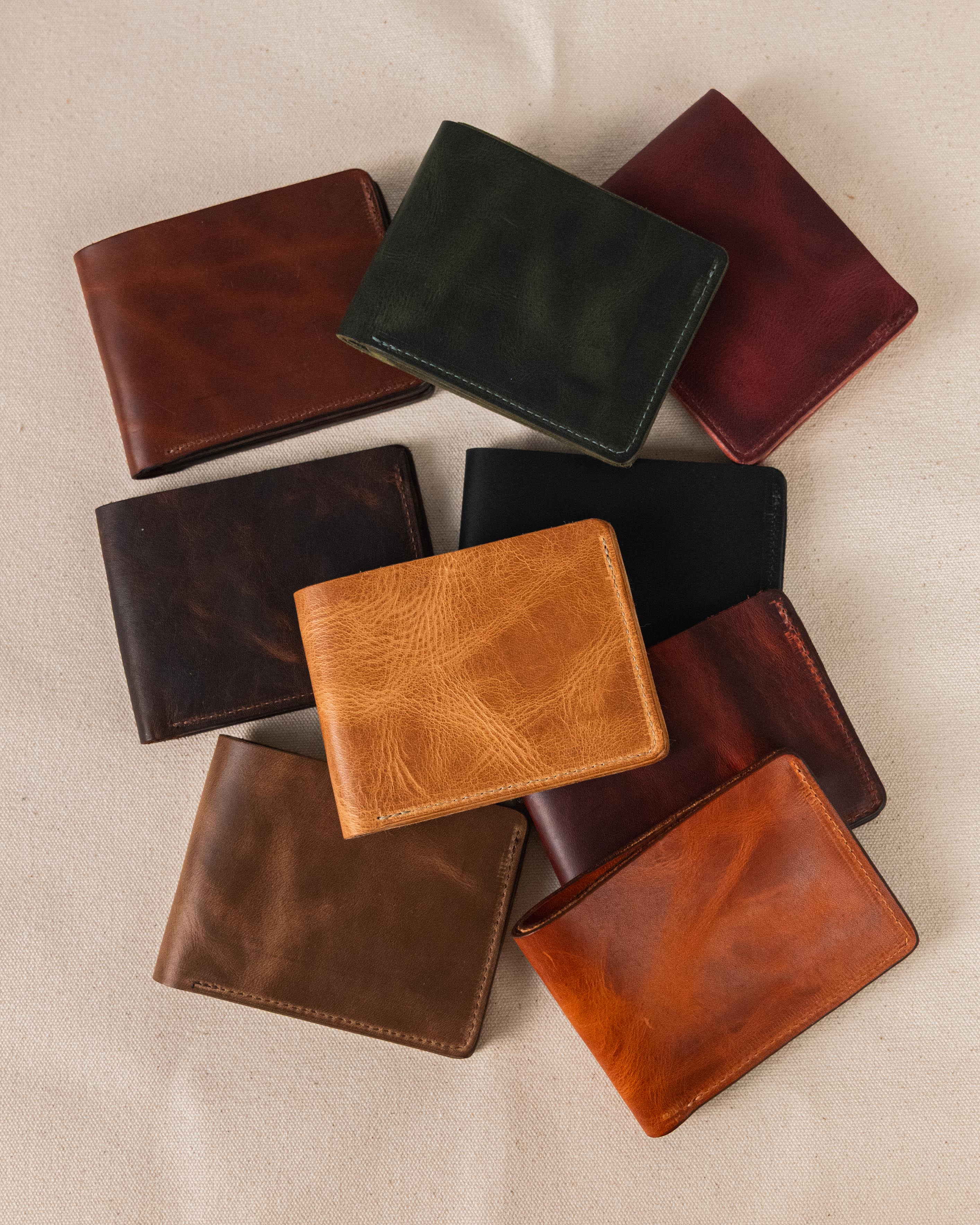 Medium Brown Billfold- leather billfold wallet - mens leather bifold wallet - KMM &amp; Co.