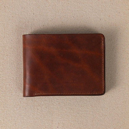 Medium Brown Billfold- leather billfold wallet - mens leather bifold wallet - KMM &amp; Co.