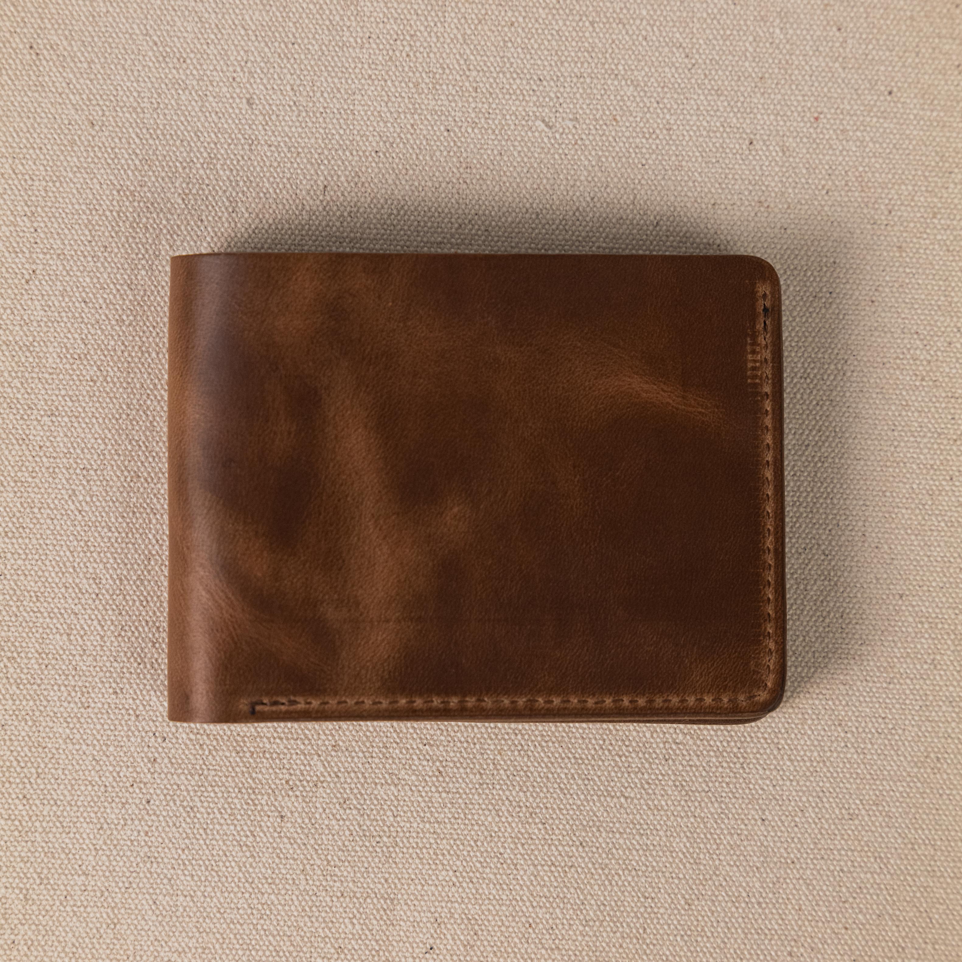 Natural Chromexcel Billfold- leather billfold wallet - mens leather bifold wallet - KMM &amp; Co.