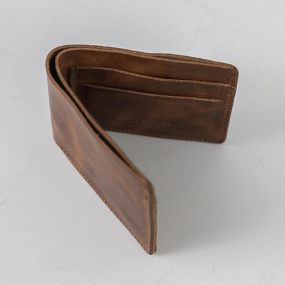 Natural Chromexcel Billfold- leather billfold wallet - mens leather bifold wallet - KMM &amp; Co.