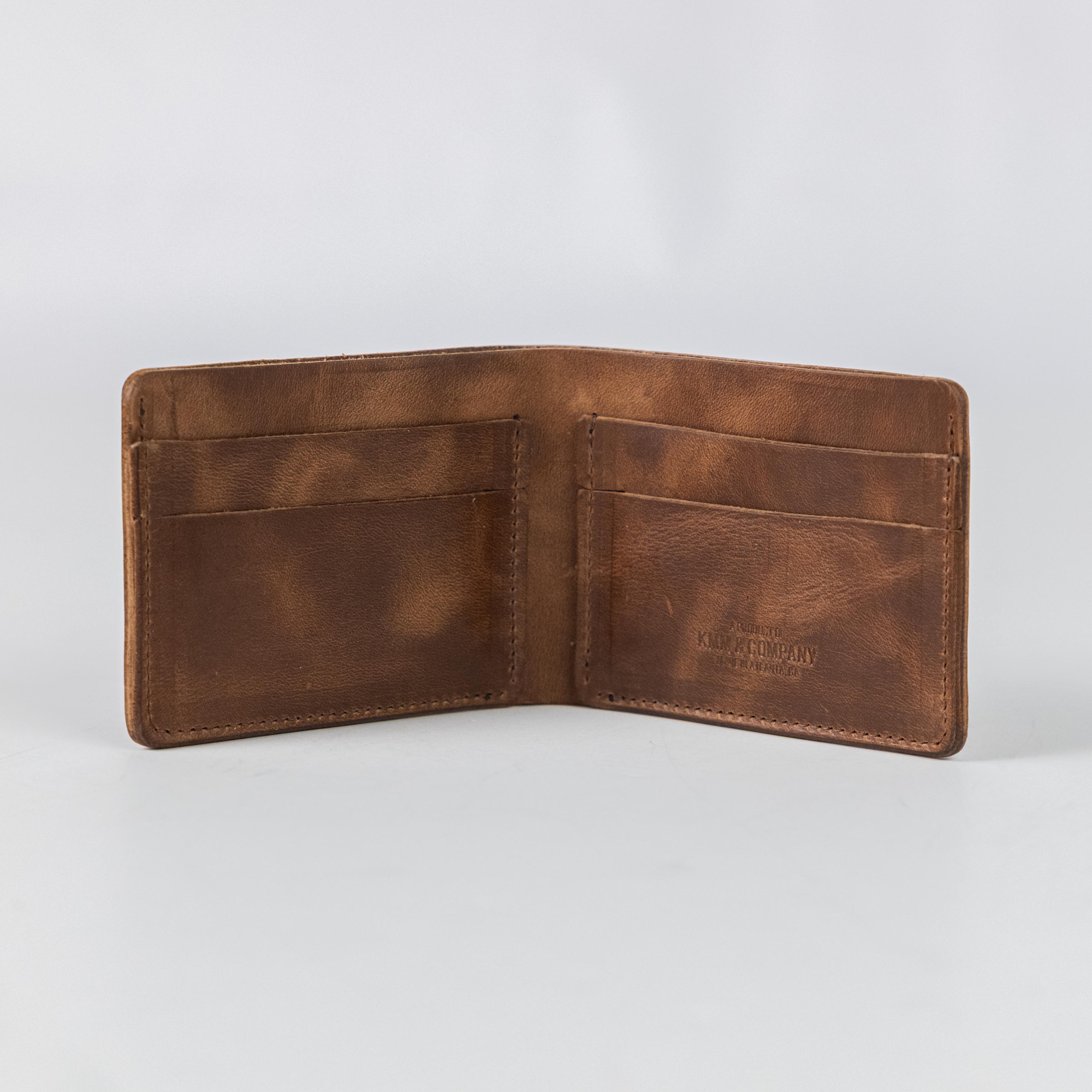 Natural Chromexcel Billfold- leather billfold wallet - mens leather bifold wallet - KMM &amp; Co.