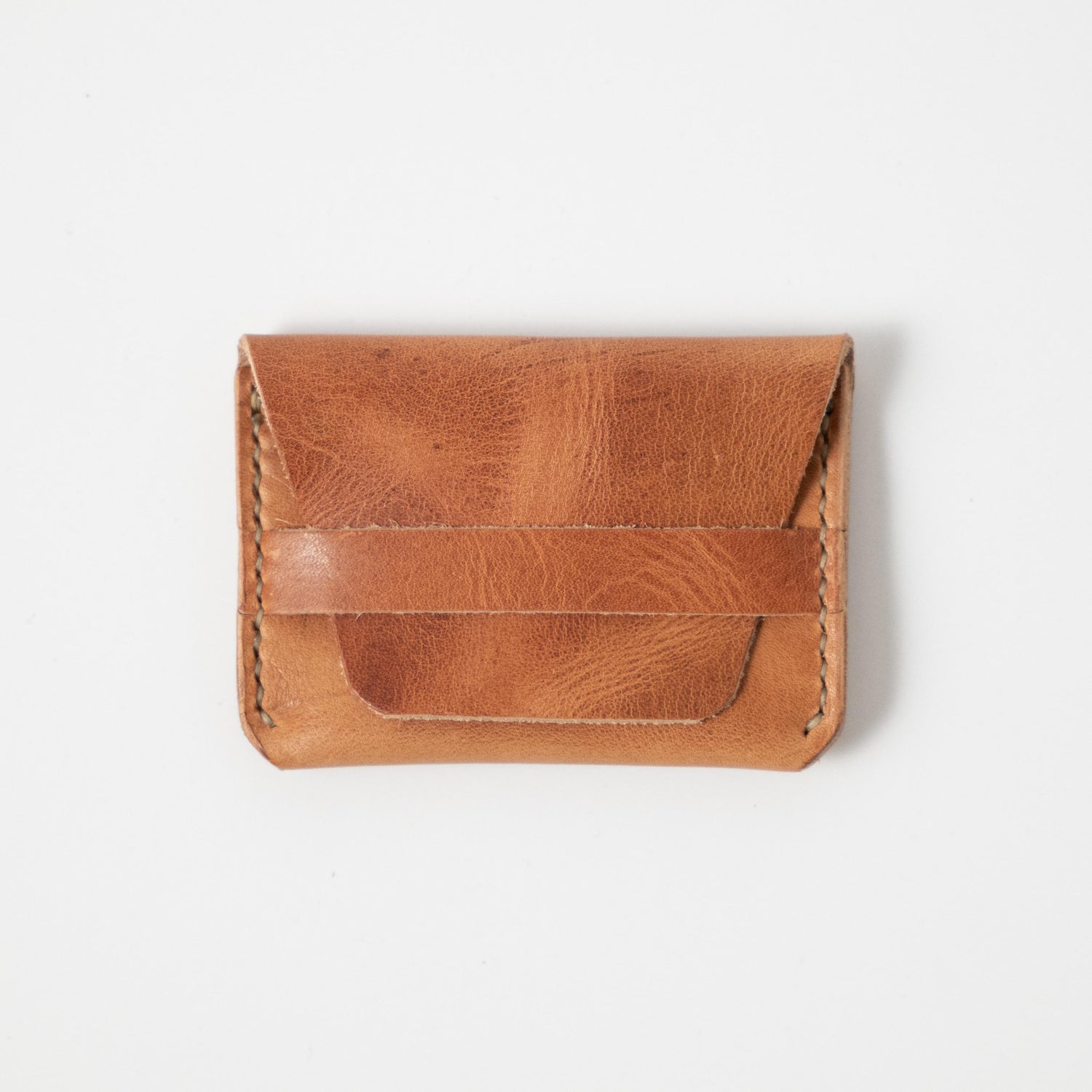 Natural Derby Flap Wallet- mens leather wallet - handmade leather wallets at KMM &amp; Co.