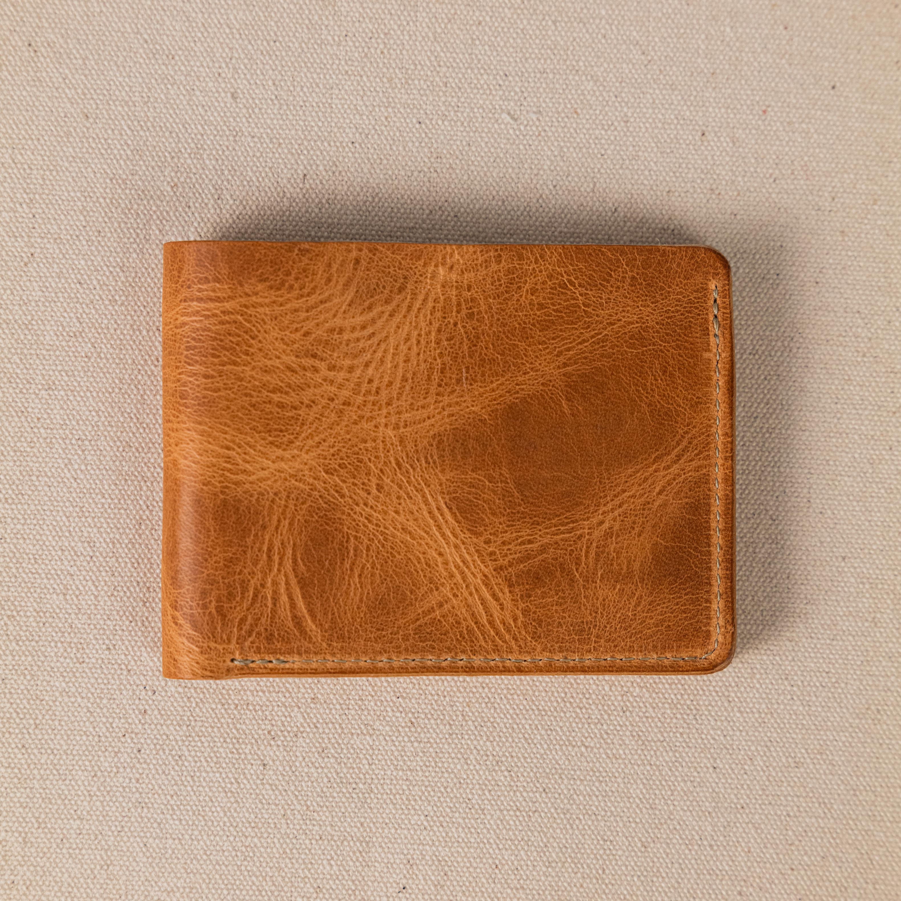 Natural Dublin Billfold- leather billfold wallet - mens leather bifold wallet - KMM &amp; Co.