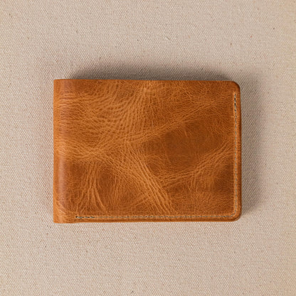 Natural Dublin Billfold- leather billfold wallet - mens leather bifold wallet - KMM &amp; Co.