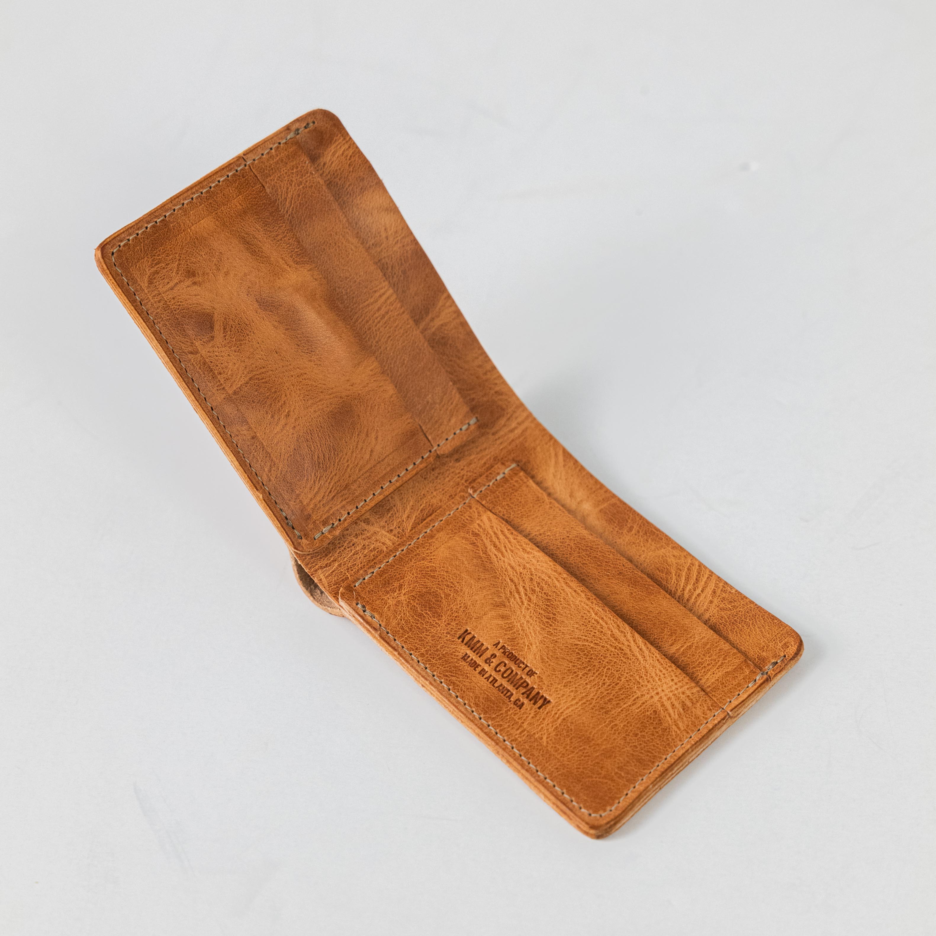 Natural Dublin Billfold- leather billfold wallet - mens leather bifold wallet - KMM &amp; Co.