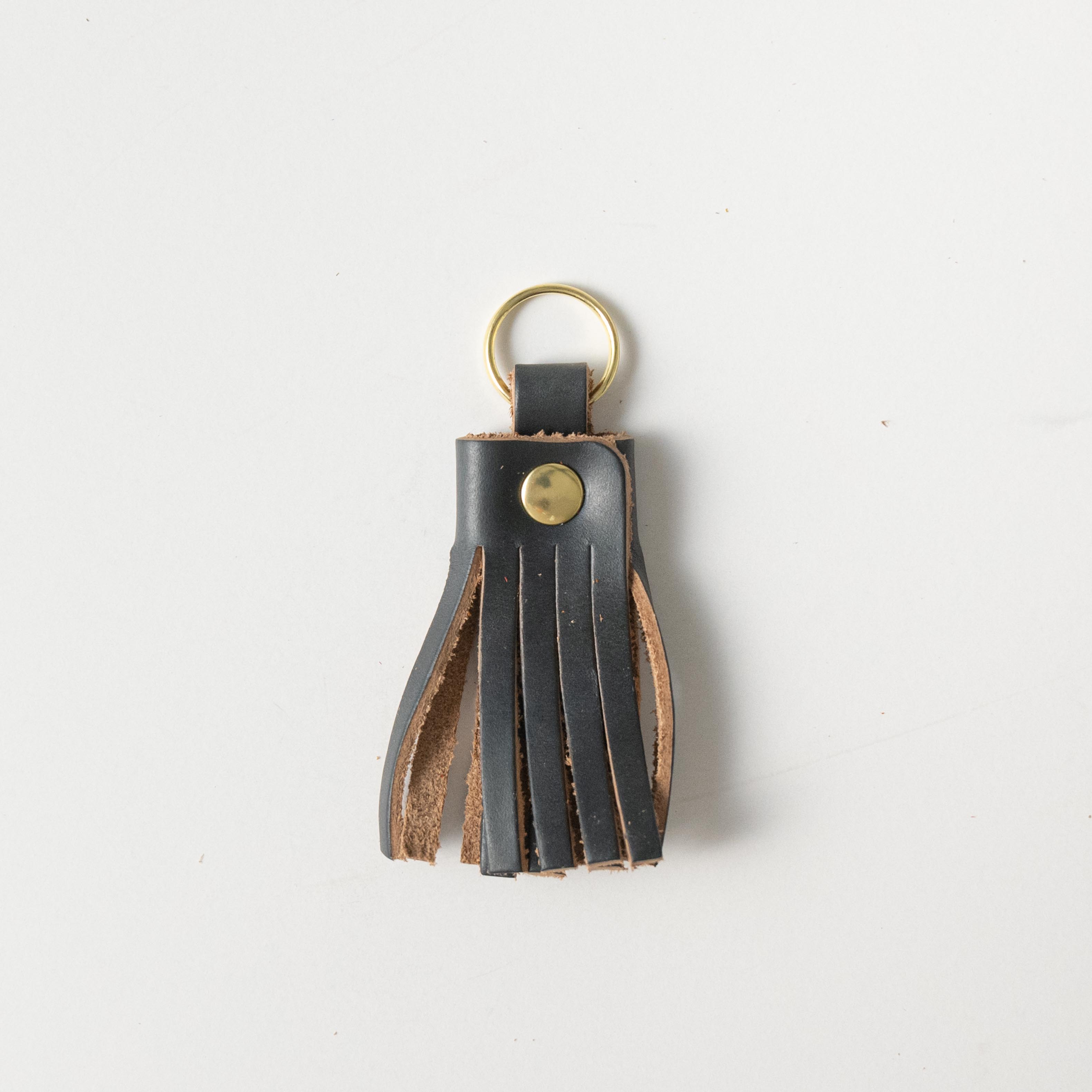 Navy Chromexcel Tassel Keychain- leather tassel keychain - KMM &amp; Co.
