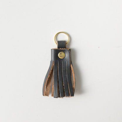 Navy Chromexcel Tassel Keychain- leather tassel keychain - KMM &amp; Co.