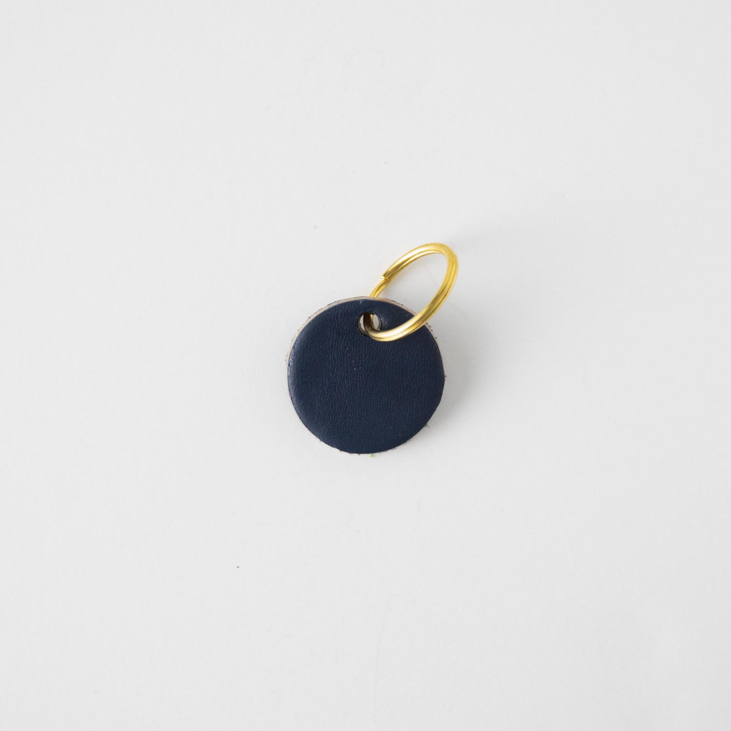 Navy Circle Key Fob- leather keychain - leather key holder - leather key fob - KMM &amp; Co.