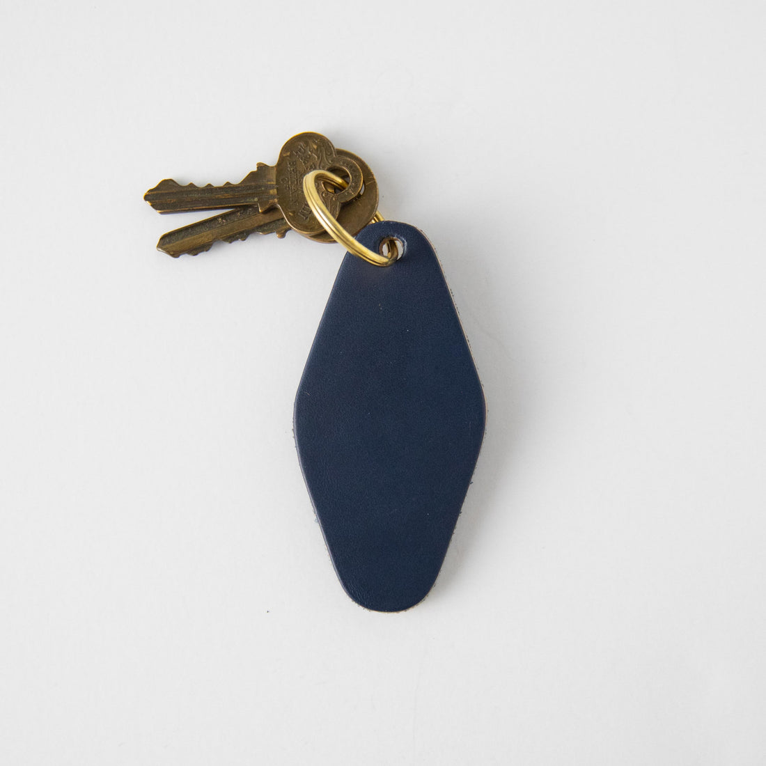 Navy Hotel Key Fob- leather keychain - leather key holder - leather key fob - KMM &amp; Co.