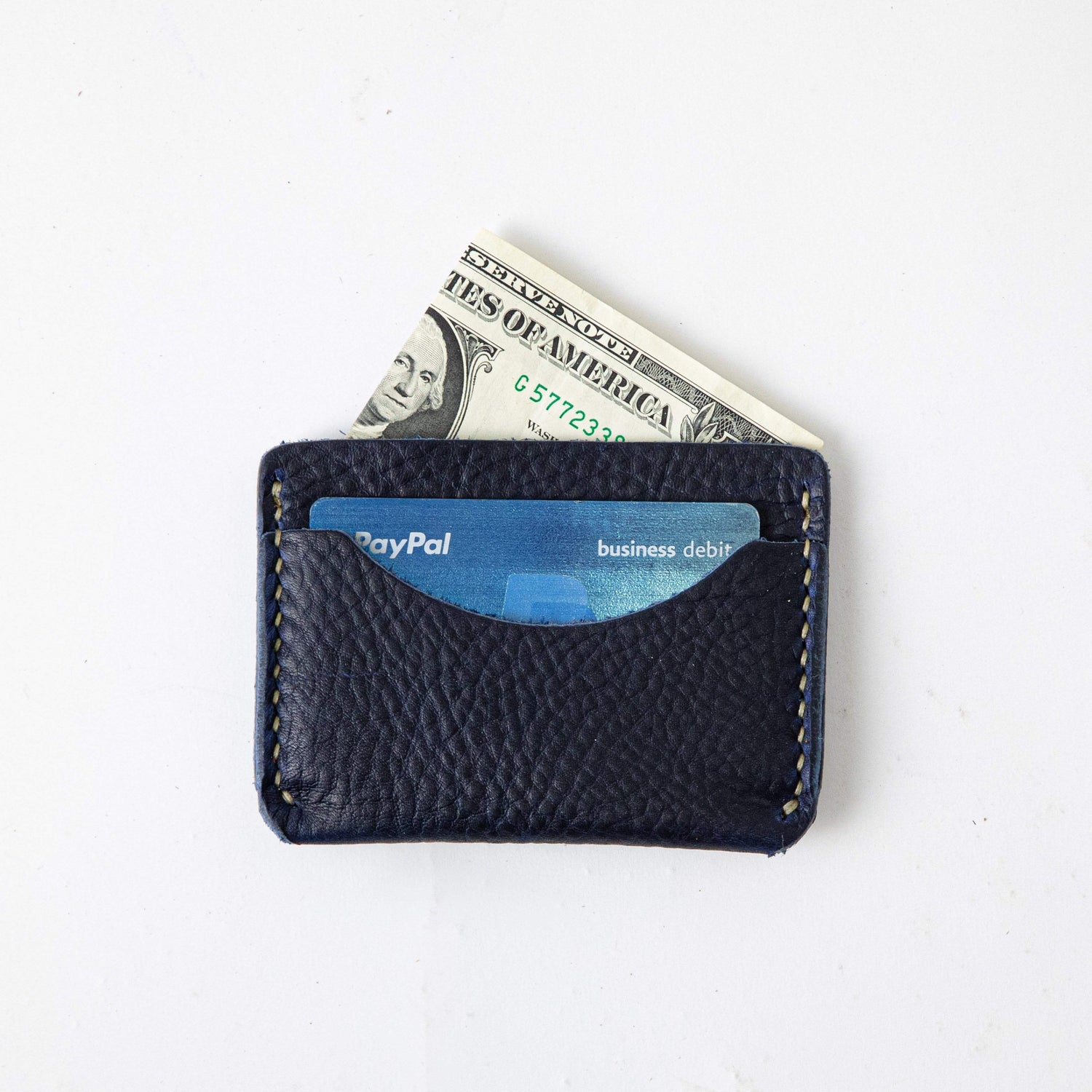 Navy Kodiak Card Case- mens leather wallet - leather wallets for women - KMM &amp; Co.