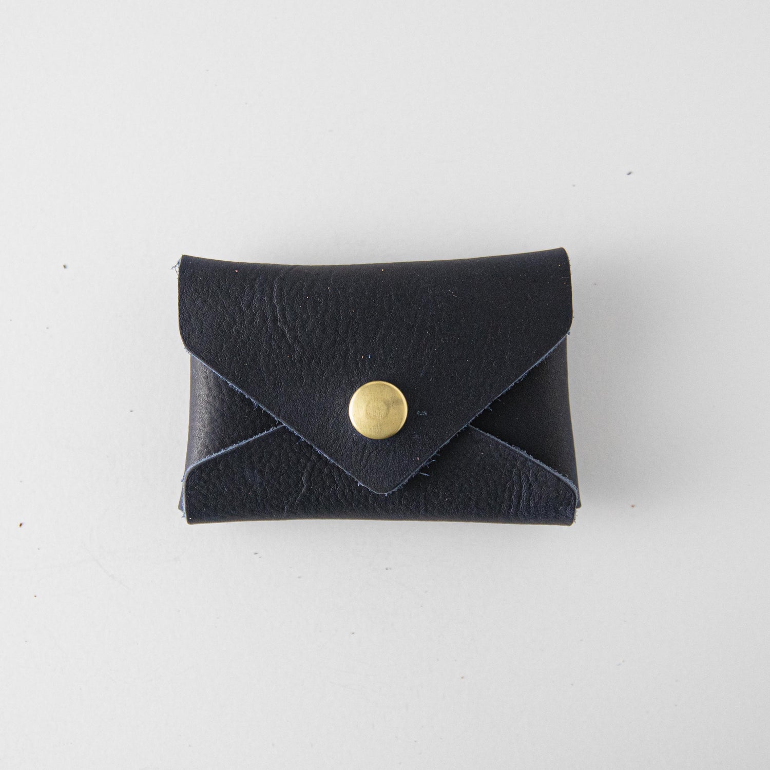 Navy Kodiak Card Envelope- card holder wallet - leather wallet made in America at KMM &amp; Co.