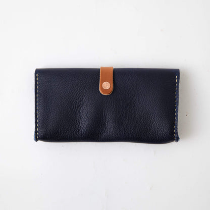 Navy Kodiak Clutch Wallet- leather clutch bag - leather handmade bags - KMM &amp; Co.