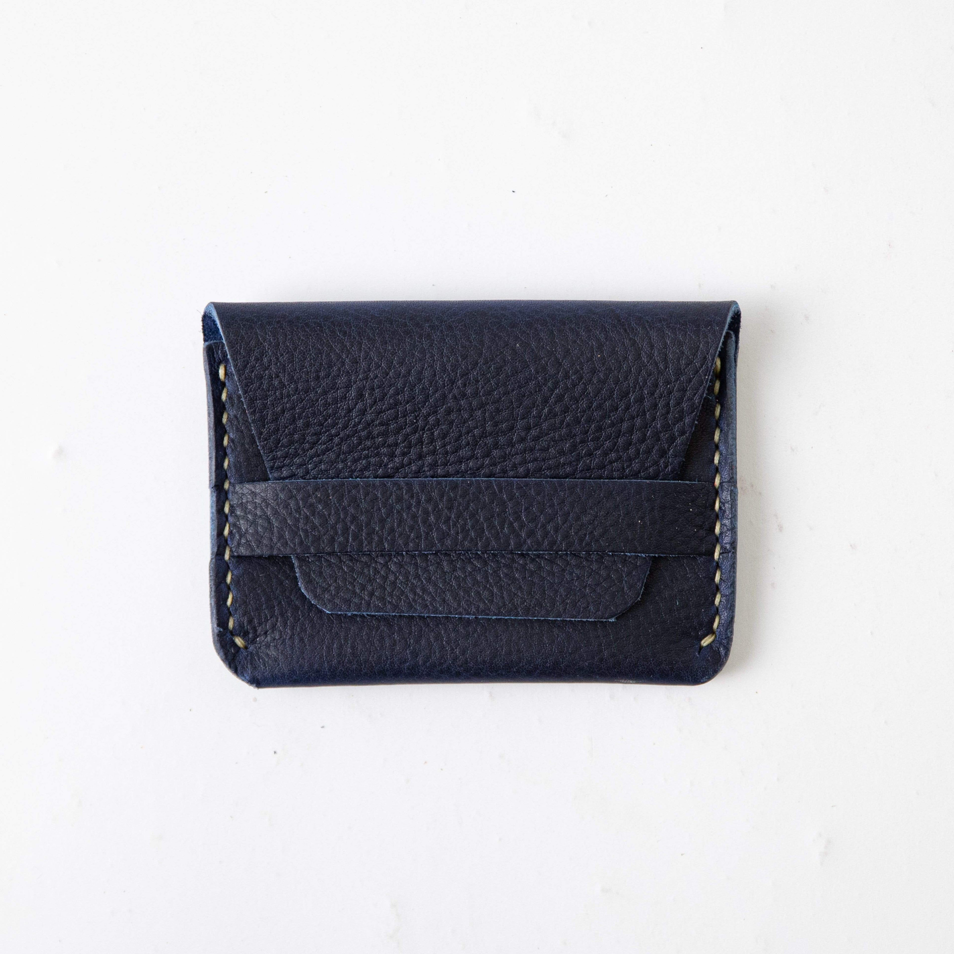 Navy Kodiak Flap Wallet- mens leather wallet - handmade leather wallets at KMM &amp; Co.