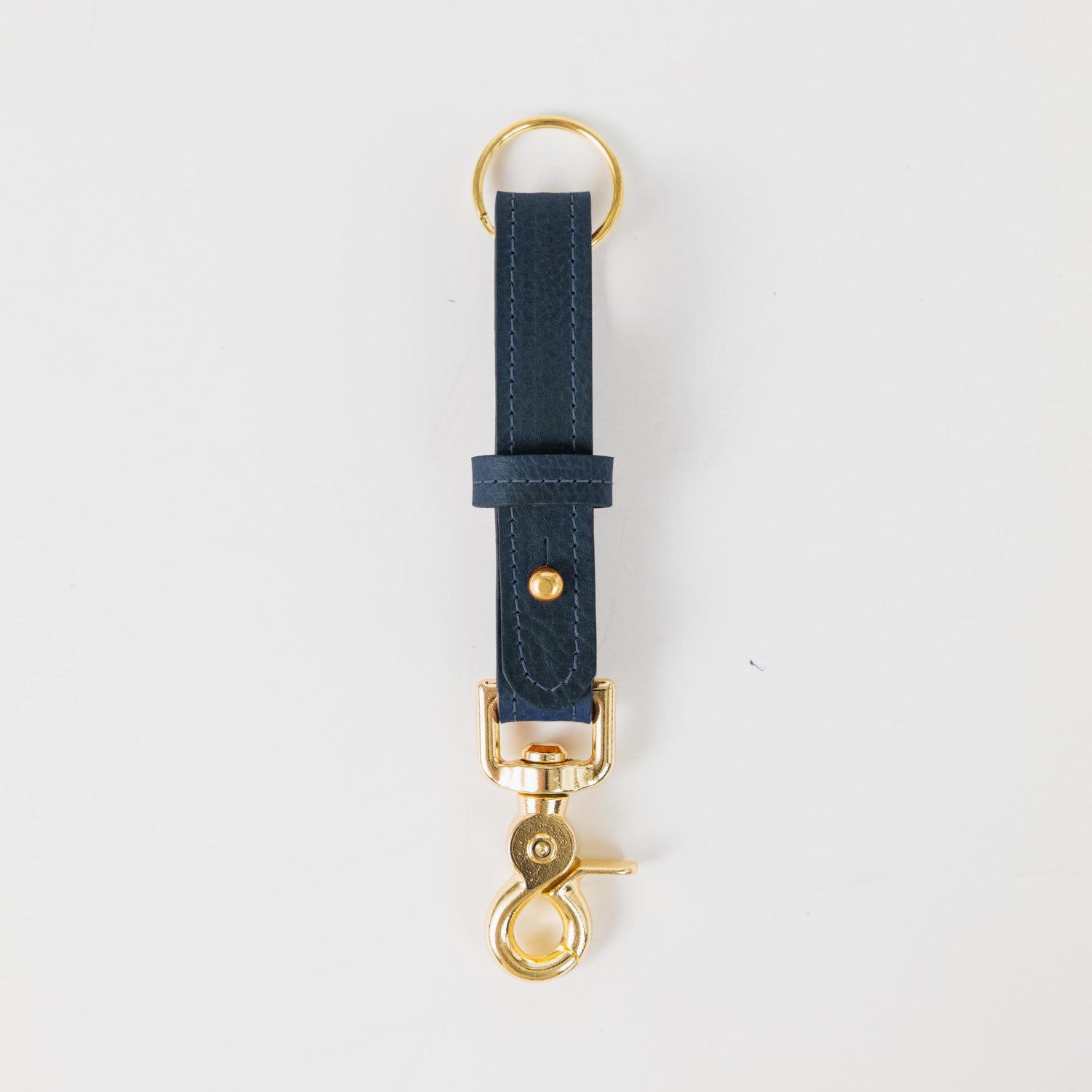Navy Kodiak Key Lanyard- leather keychain for men and women - KMM &amp; Co.