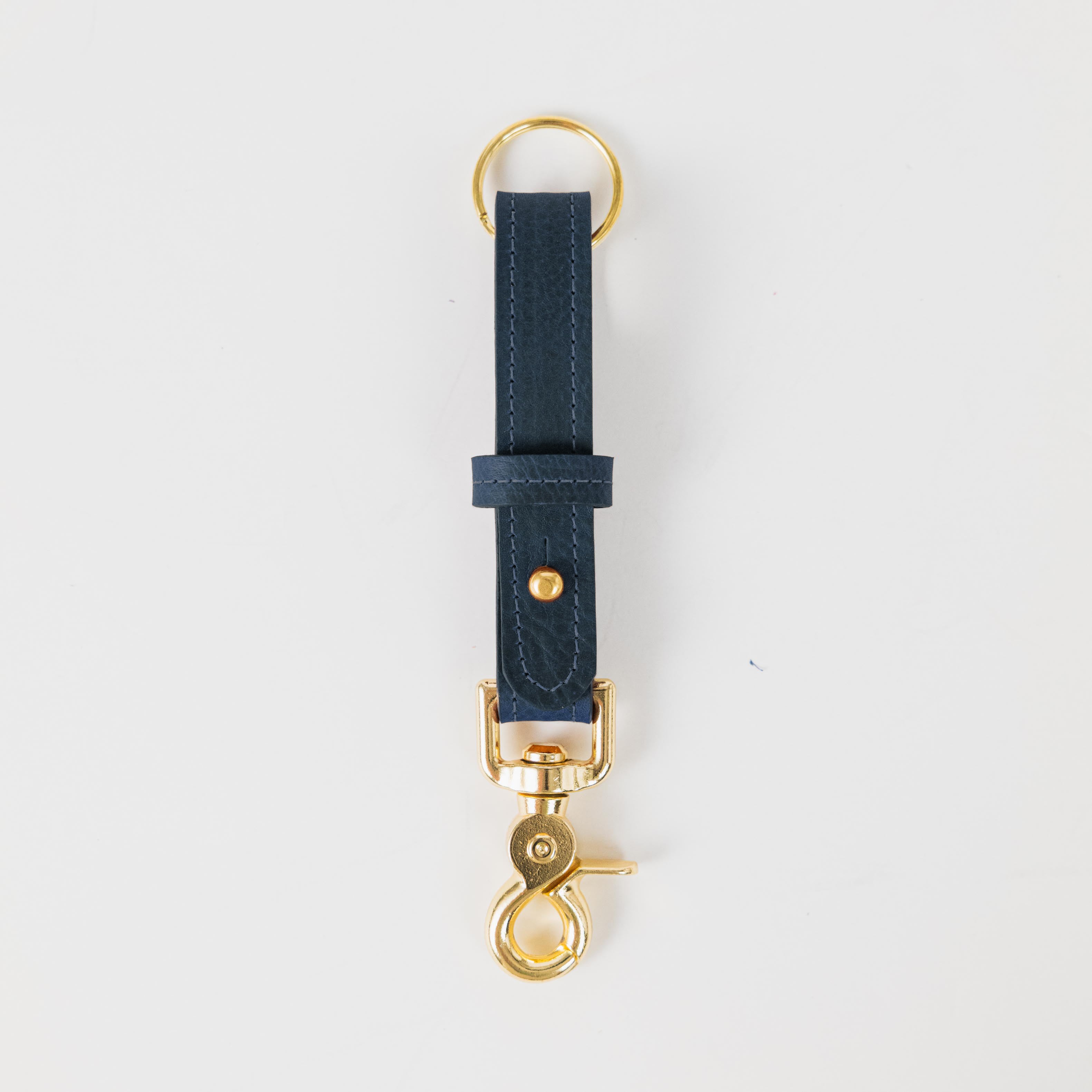 Navy Kodiak Key Lanyard- leather keychain for men and women - KMM &amp; Co.