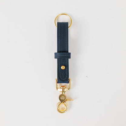 Navy Kodiak Key Lanyard- leather keychain for men and women - KMM &amp; Co.
