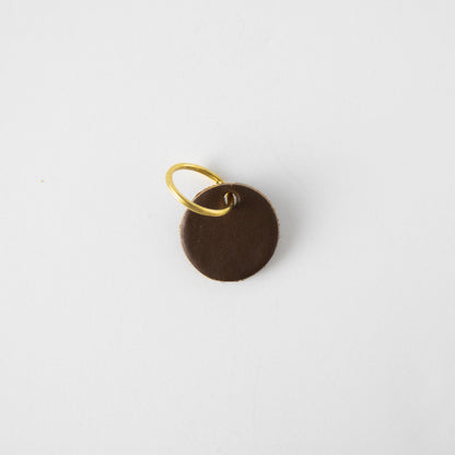 Olive Circle Key Fob- leather keychain - leather key holder - leather key fob - KMM &amp; Co.