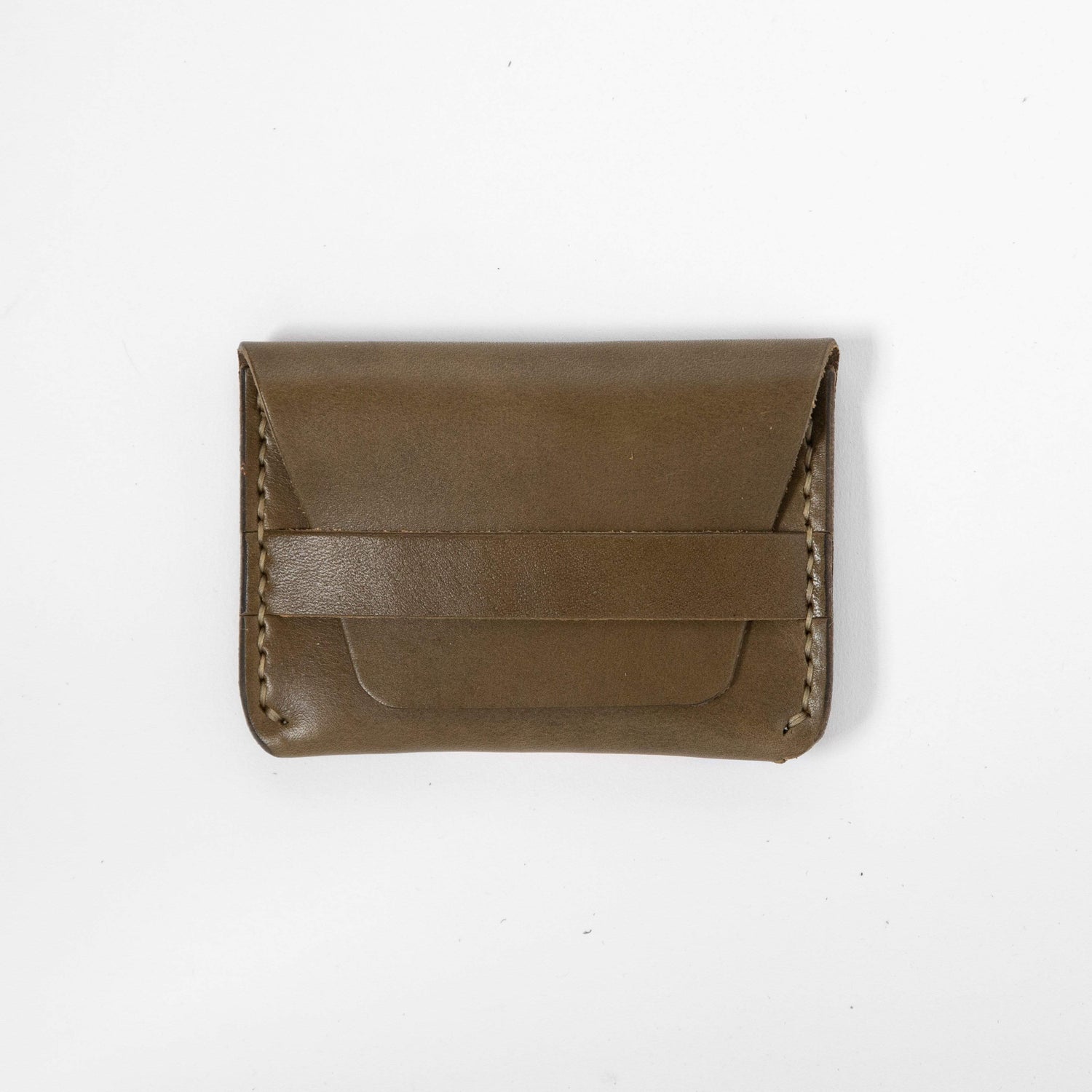 Olive Green Flap Wallet- mens leather wallet - handmade leather wallets at KMM &amp; Co.