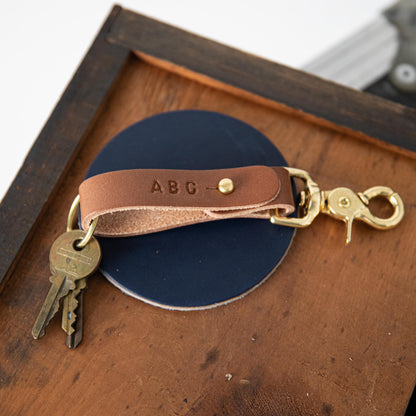 Olive Key Lanyard- leather keychain for men and women - KMM &amp; Co.