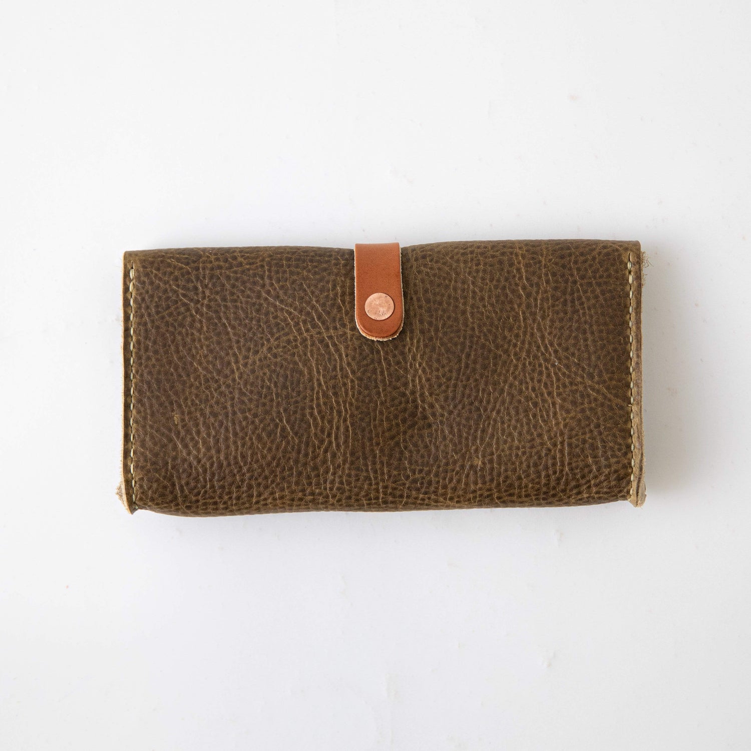 Olive Kodiak Clutch Wallet- leather clutch bag - leather handmade bags - KMM &amp; Co.