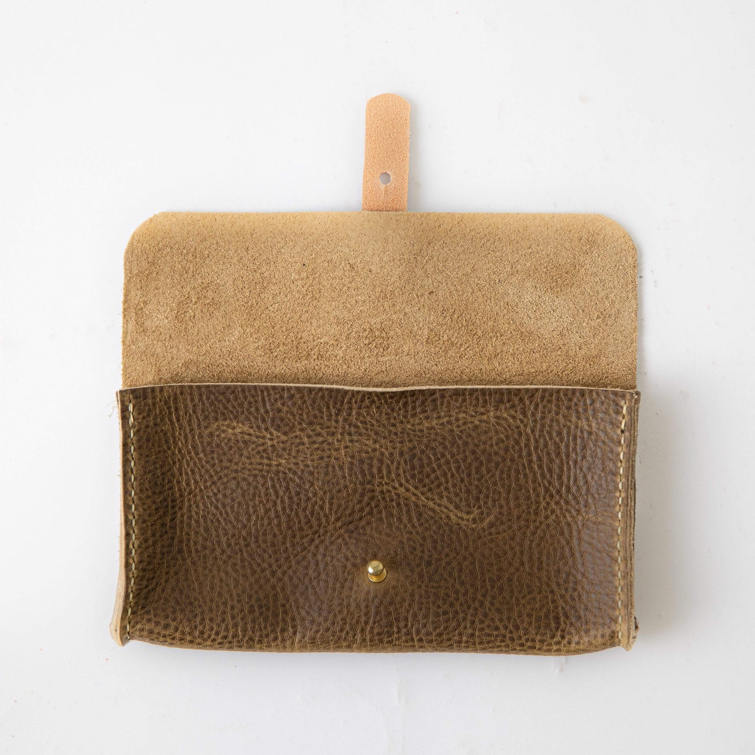 Olive Kodiak Clutch Wallet- leather clutch bag - leather handmade bags - KMM &amp; Co.