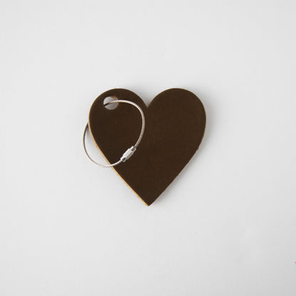 Olive Leather Heart Tag- personalized luggage tags - custom luggage tags - KMM &amp; Co.