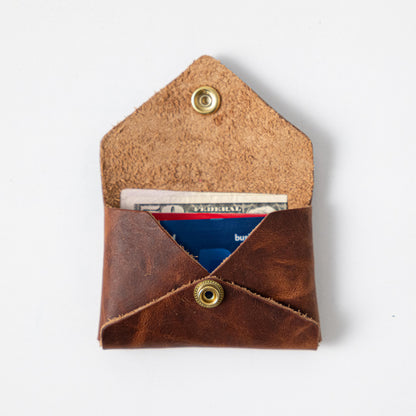 Original Bison Card Envelope- card holder wallet - leather wallet made in America at KMM &amp; Co.