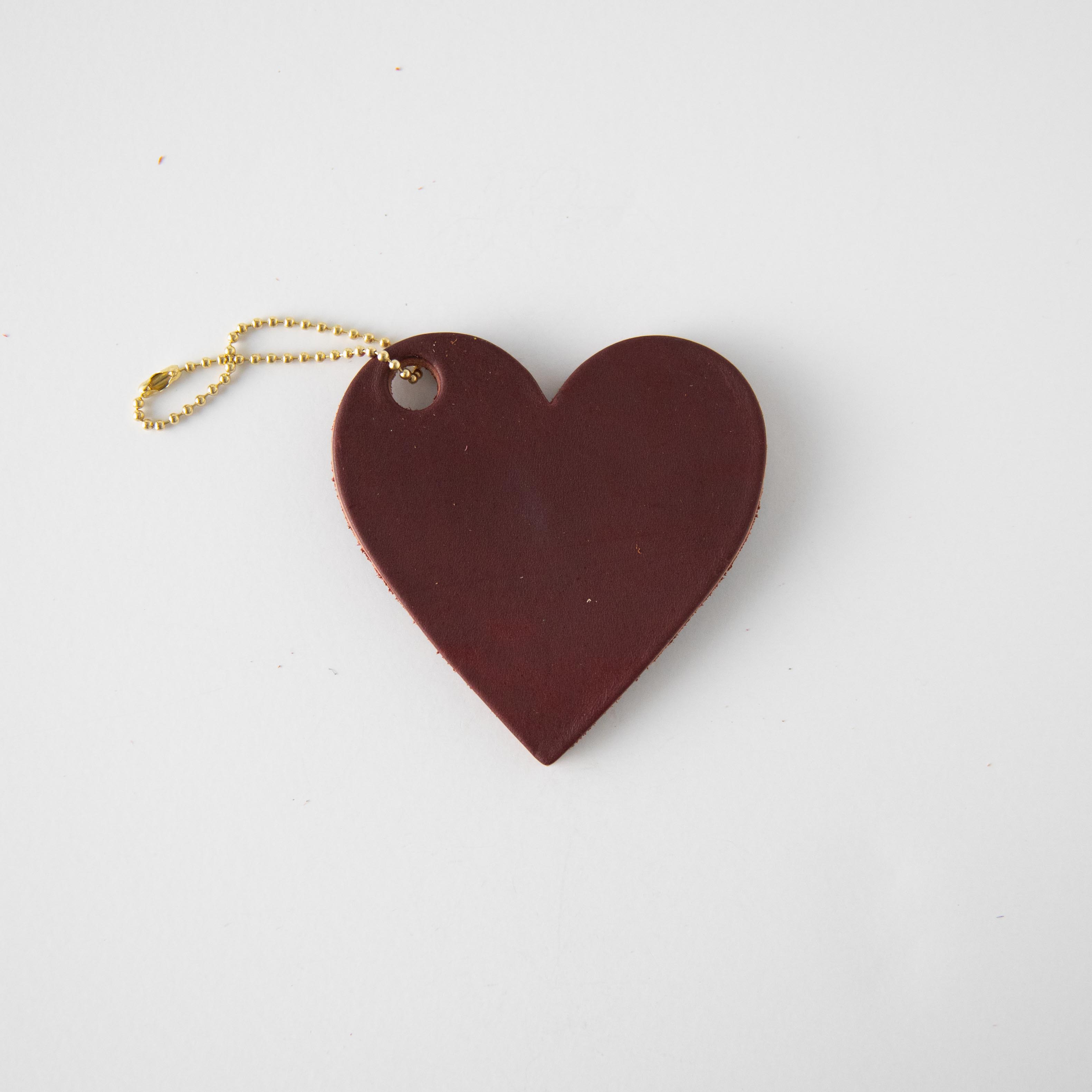 Oxblood Leather Heart Tag- personalized luggage tags - custom luggage tags - KMM &amp; Co.