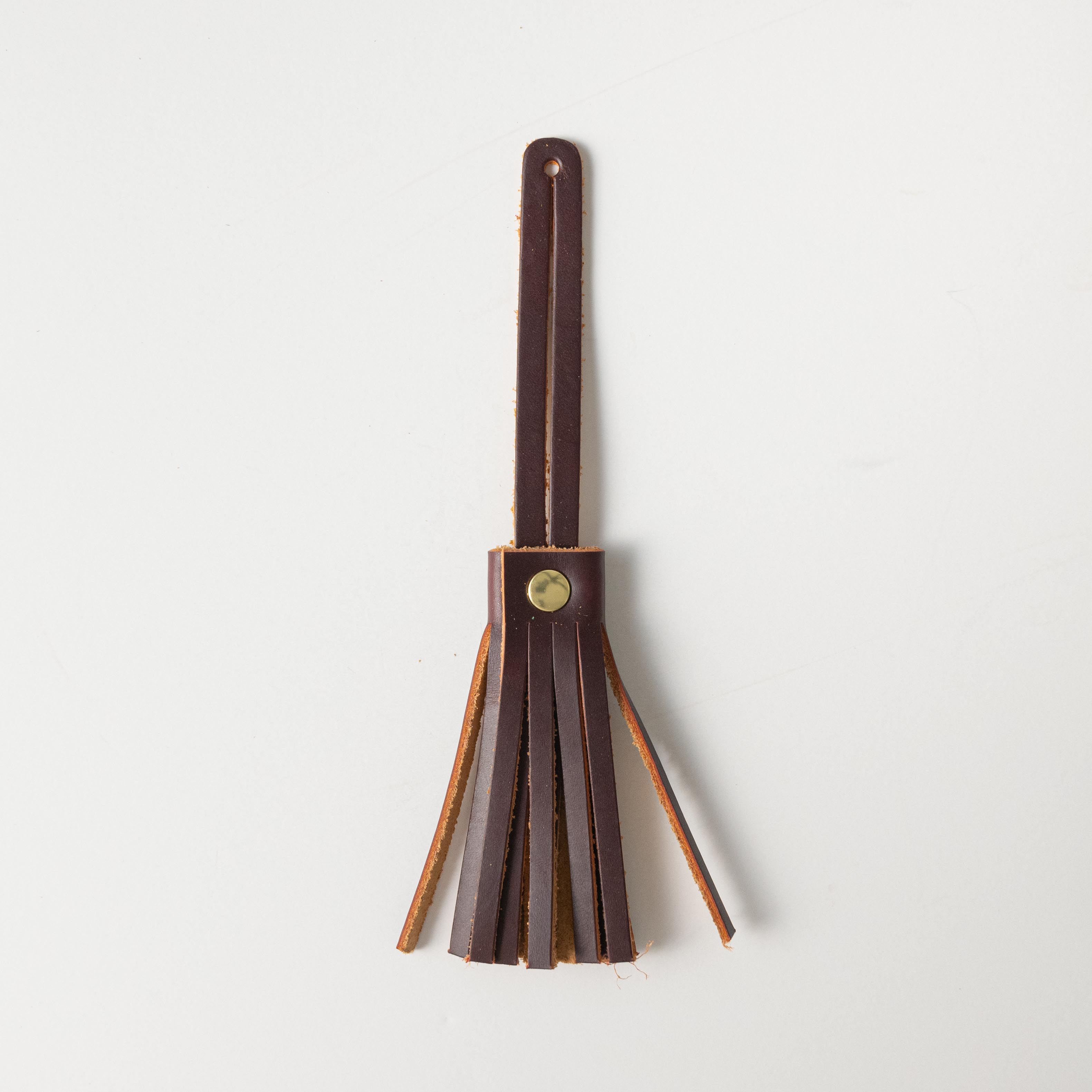 Oxblood Leather Tassel- leather tassel keychain - KMM &amp; Co.