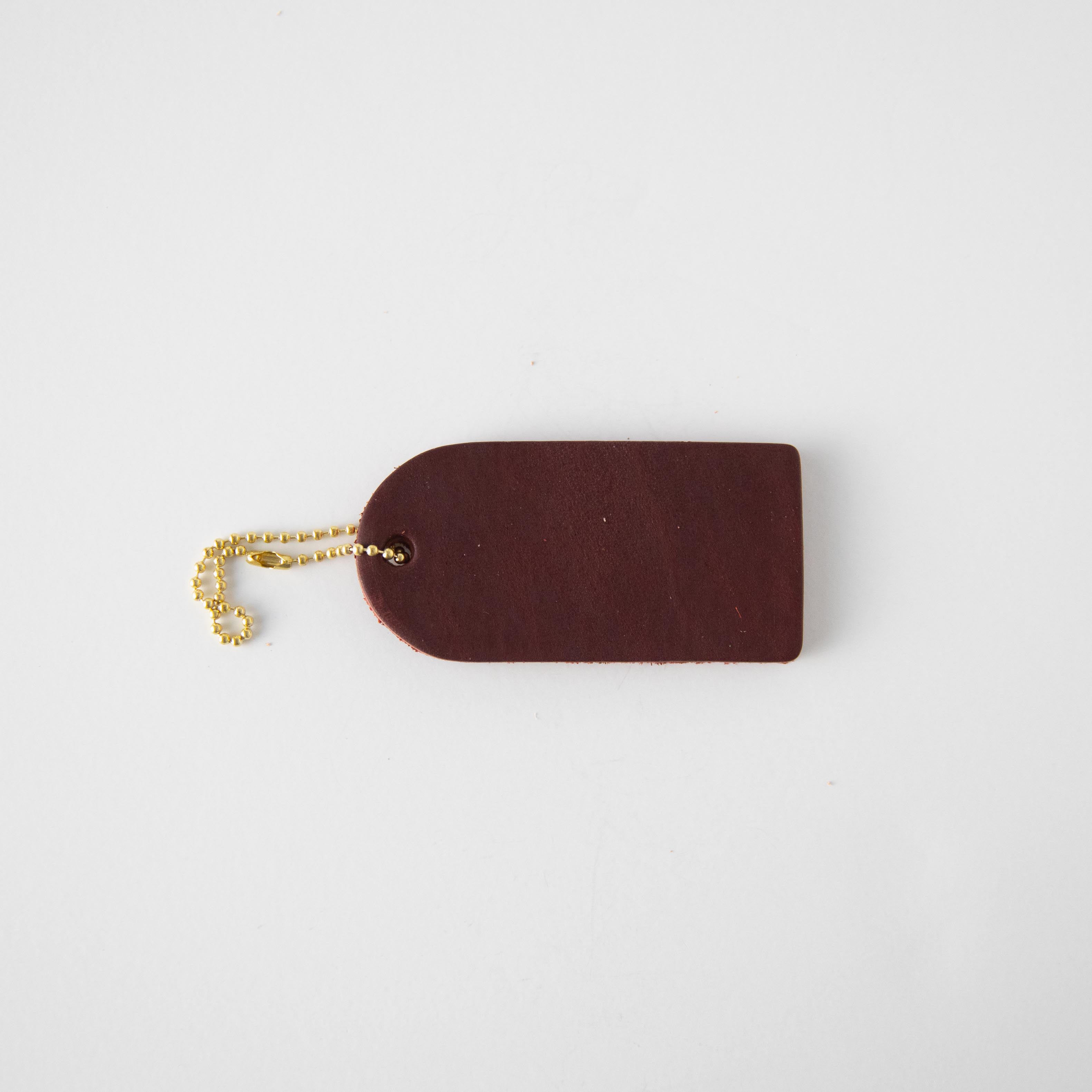 Oxblood Mini Leather Tag- personalized luggage tags - custom luggage tags - KMM &amp; Co.