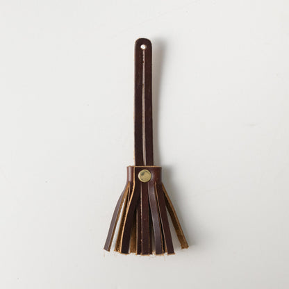 Oxblood Mini Tassel- leather tassel keychain - KMM &amp; Co.