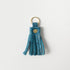 Petrol Blue Bison Tassel Keychain- leather tassel keychain - KMM & Co.