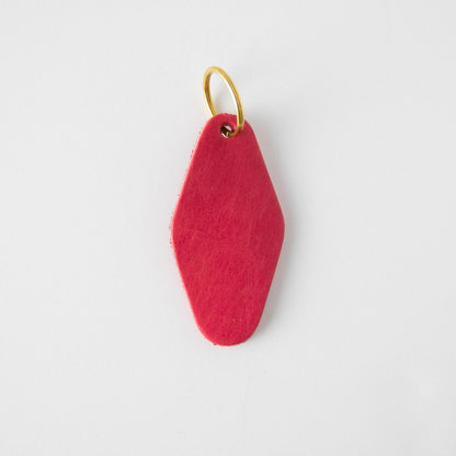 Pink Hotel Key Fob- leather keychain - leather key holder - leather key fob - KMM &amp; Co.