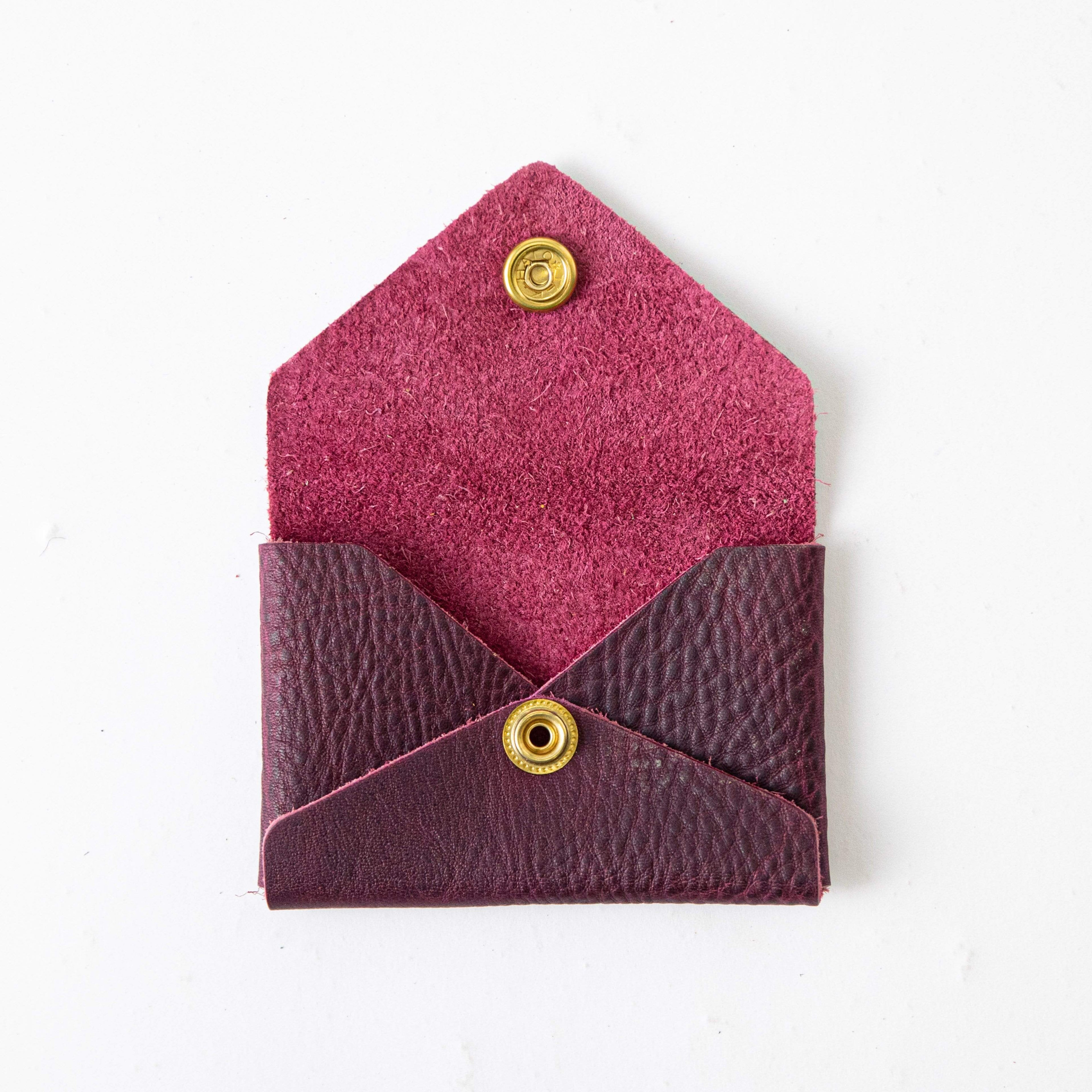 Purple Kodiak Card Envelope- card holder wallet - leather wallet made in America at KMM &amp; Co.