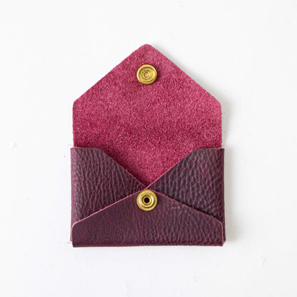Purple Kodiak Card Envelope- card holder wallet - leather wallet made in America at KMM &amp; Co.
